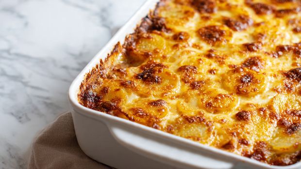 Easy Cheesy Ground Beef & Potato Casserole (Family Favorite Dinner Bake) - Recipe Image