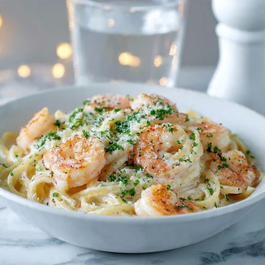 Creamy Parmesan Garlic Shrimp Pasta Recipe 4 Creamy Parmesan Garlic Shrimp Pasta Recipe - Recipe Image