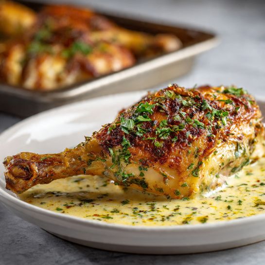 French Garlic Roast Chicken (So Crispy!) - Recipe Image
