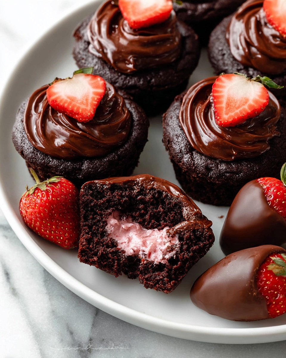 Chocolate Covered Strawberry Cupcakes Recipe - Recipe Image