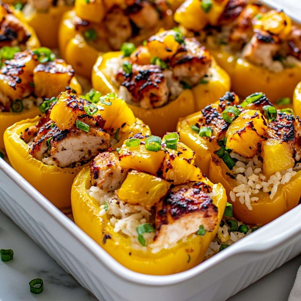 Teriyaki Pineapple Chicken and Rice Stuffed Peppers: A Sweet and Savory Meal Recipe