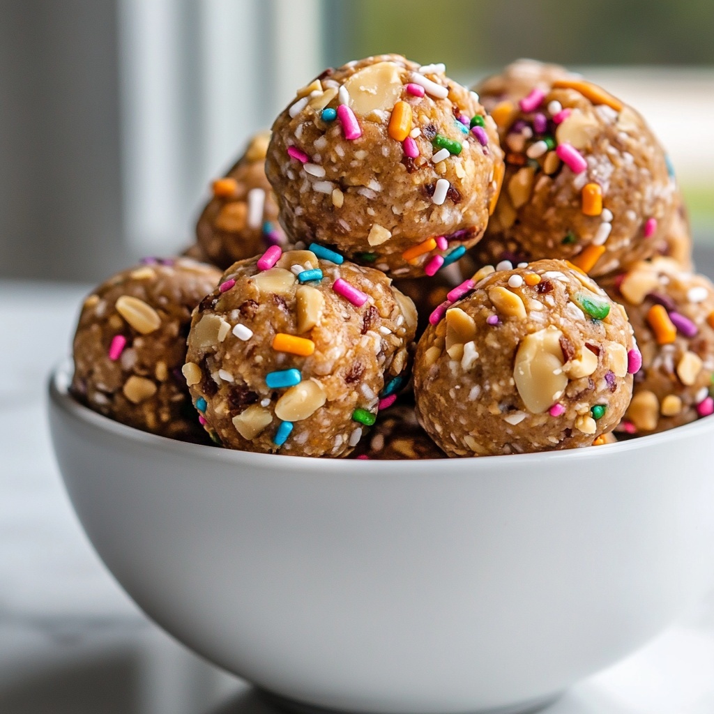 No Bake Cake Batter Protein Balls Recipe