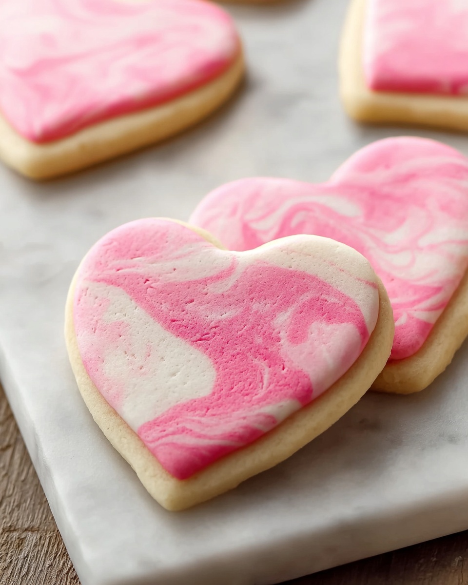 Marbled Pink Valentine’s Day Sugar Cookies (No-Spread Cut-Outs) Recipe
