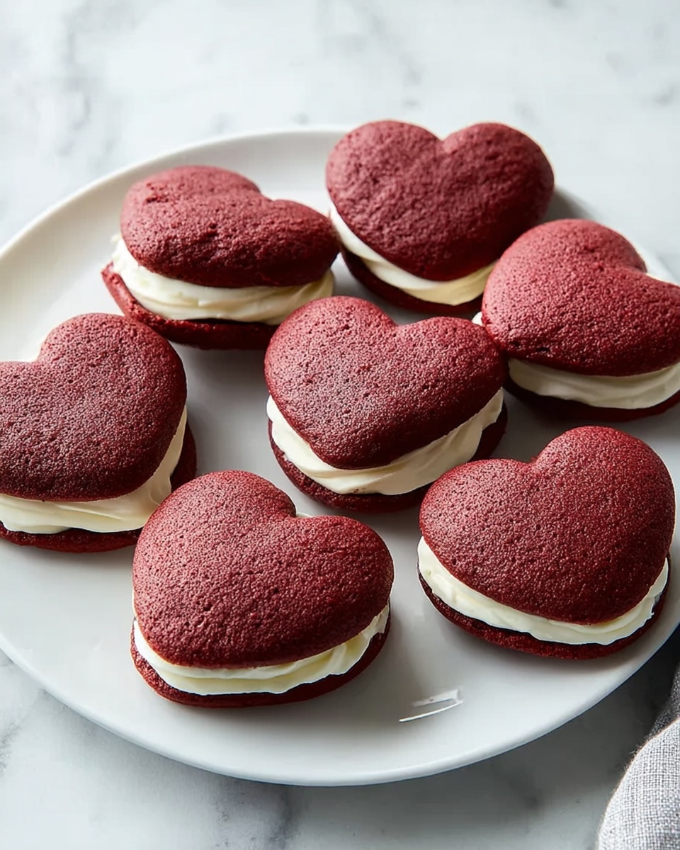 Tasty Heart-Shaped Red Velvet Whoopie Pies Recipe 5 Tasty Heart-Shaped Red Velvet Whoopie Pies Recipe - Recipe Image