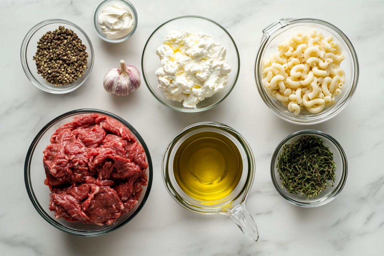 High-Protein Creamy Philly Cheesesteak Mac & Cheese Recipe - Recipe Image