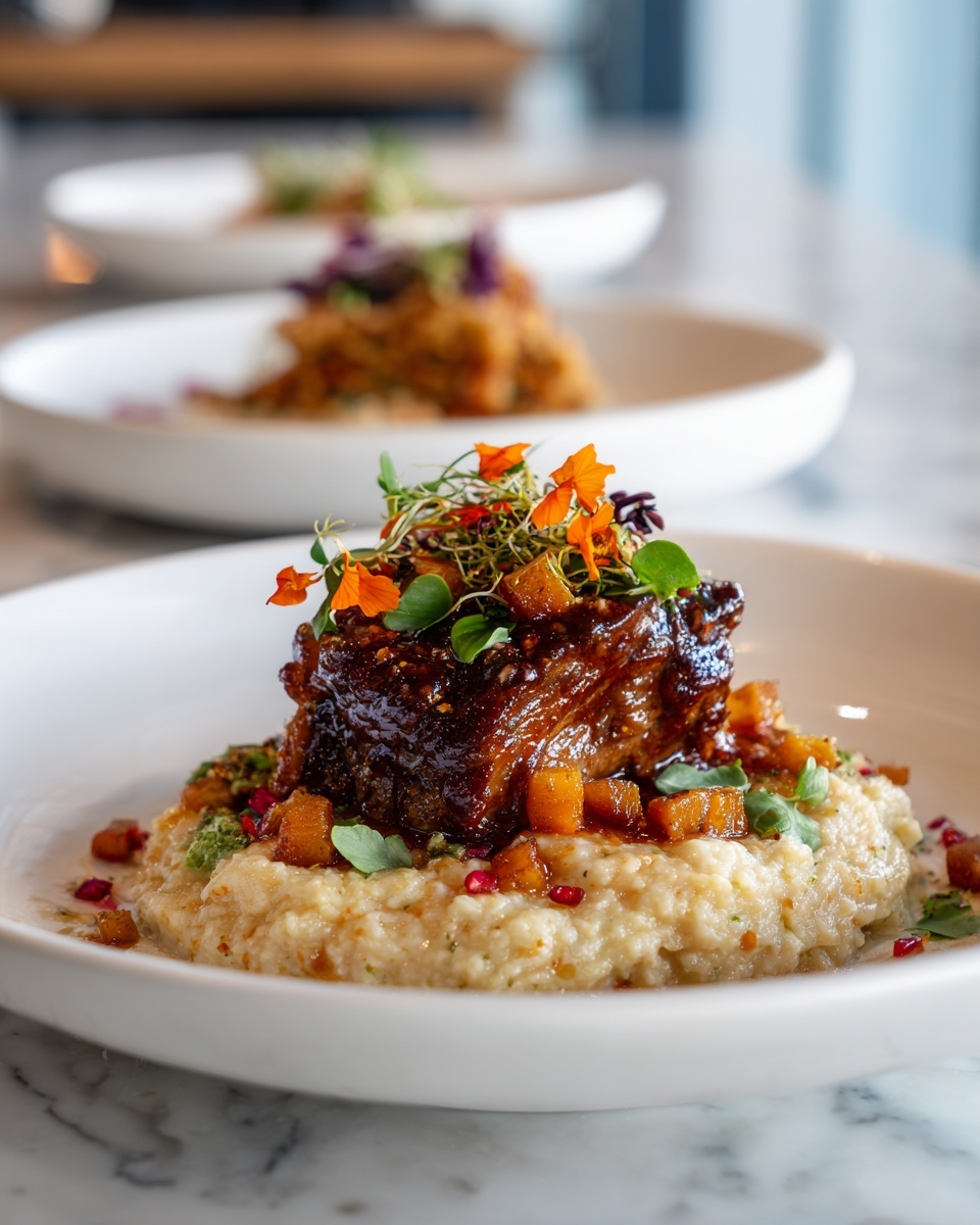 Braised Beef Short Ribs with Pancetta and Herb-Infused Wine Sauce Recipe