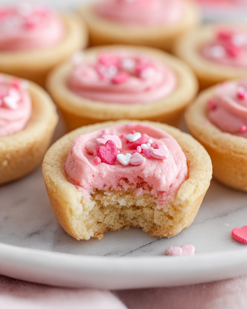 Sugar Cookie Cups with Vanilla Frosting and Sprinkles Recipe - Recipe Image