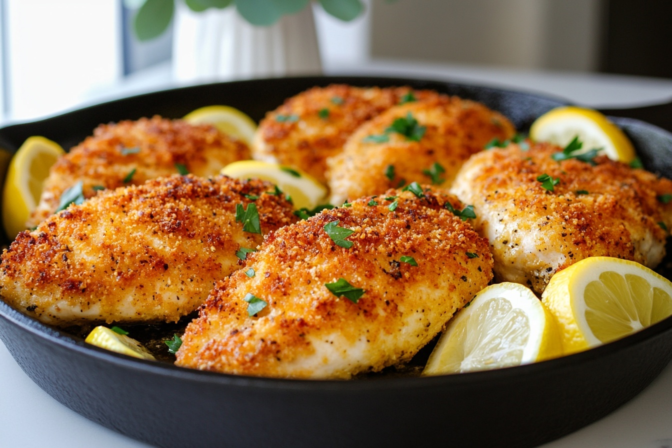 Easy Zesty Lemon Pecorino Crispy Chicken Recipe 5 Easy Zesty Lemon Pecorino Crispy Chicken Recipe - Recipe Image