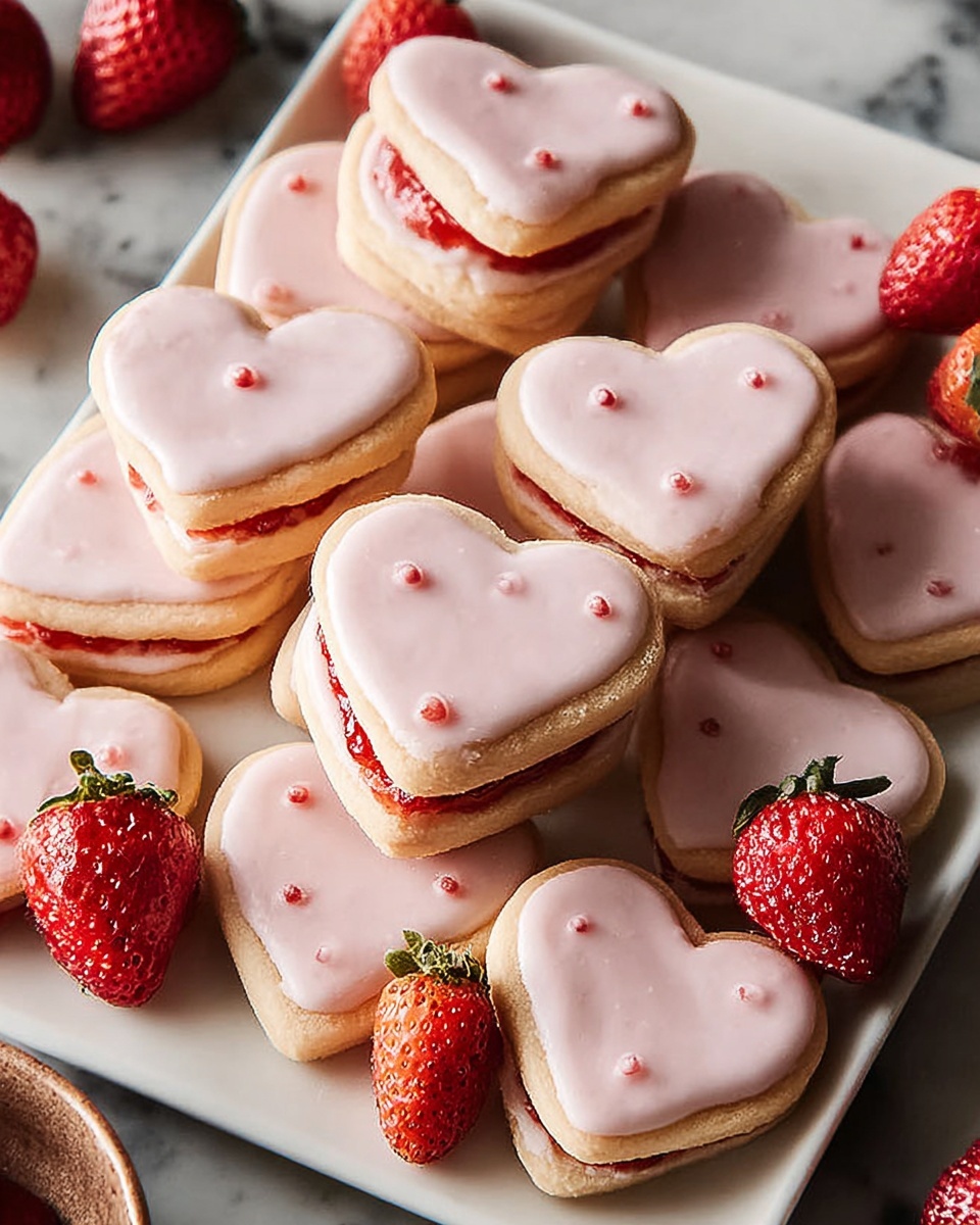 Valentine’s Day Strawberry Shortbread Cookies Recipe