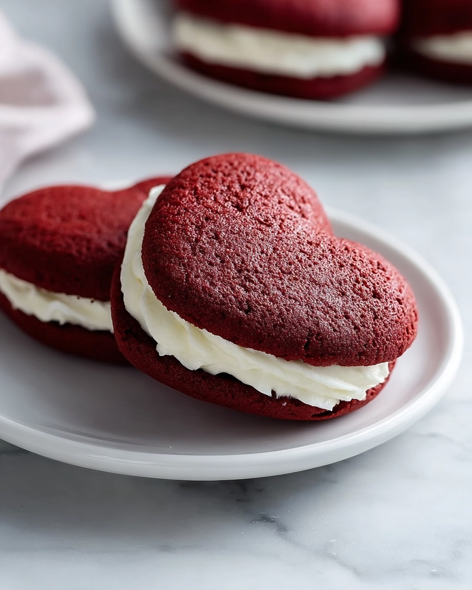 Tasty Heart-Shaped Red Velvet Whoopie Pies Recipe