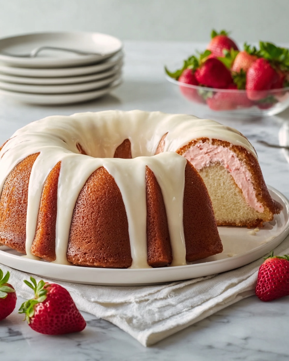 Homemade Strawberry Cream Cheese Pound Cake Recipe - Recipe Image