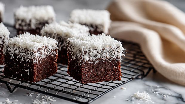 Homemade Lamingtons: Classic Australian Coconut-Edged Chocolate-Coated Sponge Cakes Recipe