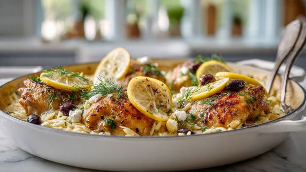 Greek Lemon Chicken with Orzo Recipe