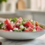 Watermelon Feta Mint Refreshing Salad Recipe