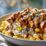 BBQ Chicken Corn Mac and Cheese Bowl with Coleslaw Recipe
