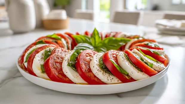 Classic Tomato Basil Mozzarella Platter (Caprese-Style) Recipe - Recipe Image