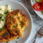 Super Quick Crumbed Chicken with Mashed Potatoes and Fresh Salad Recipe
