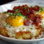 Egg Topped Hash Browns with Bacon Gravy Recipe