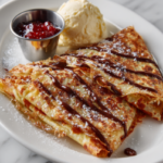 Frozen Chocolate Crêpes with Chocolate Mousse and Crème Anglaise Recipe