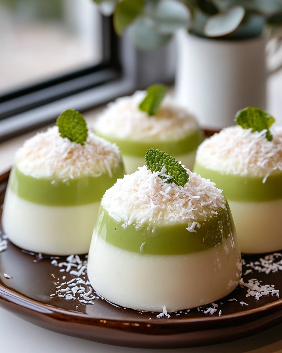 Delightfully Creamy Pandan Coconut Panna Cotta Recipe - Recipe Image