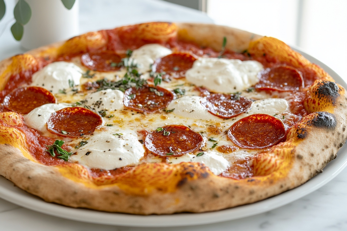 Hot Honey Pepperoni Ricotta Pizza