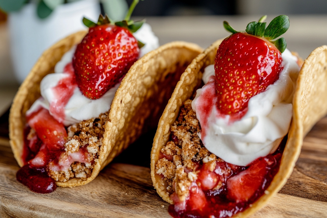 Strawberry Crunch Cheesecake Tacos Recipe