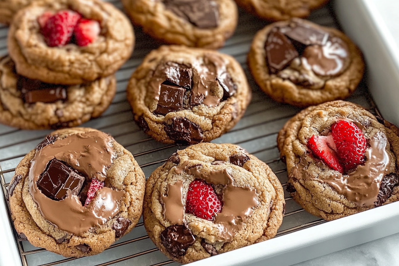Chocolate Dipped Strawberry Chocolate Chip Cookies (Refined Sugar Free) Recipe