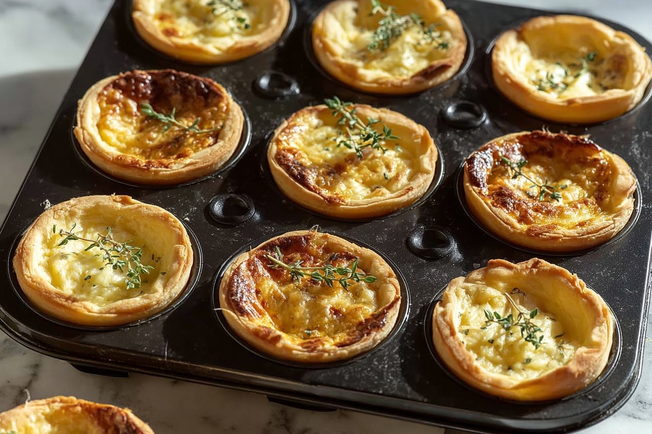 French Onion Mini Quiche with Gruyere Recipe