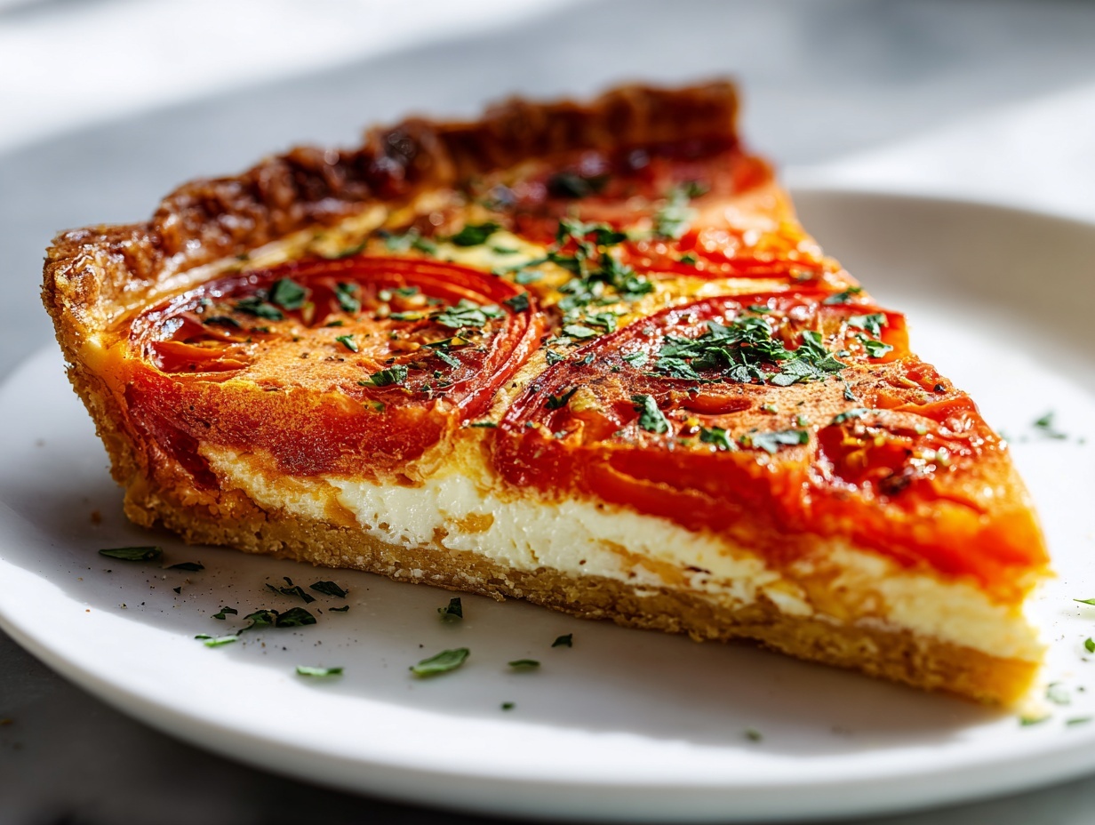 Tuna Tart with Mustard, Emmental, and Tomato Recipe 6 Tuna Tart with Mustard, Emmental, and Tomato Recipe - Recipe Image