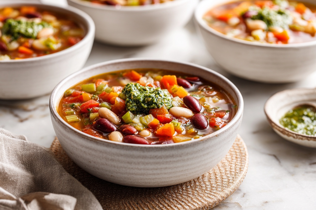 Three Bean Minestrone Recipe - Recipe Image
