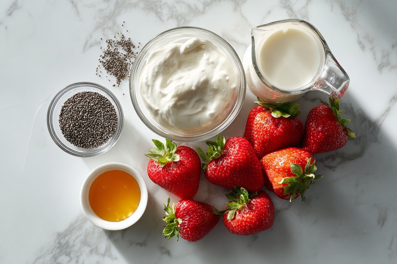 Thick Strawberry Vanilla Chia Pudding with Greek Yogurt Recipe 5 Thick Strawberry Vanilla Chia Pudding with Greek Yogurt Recipe - Recipe Image