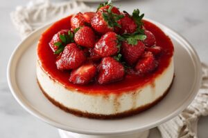 Strawberry Lemon Cheesecake with Graham Cracker Crust Recipe