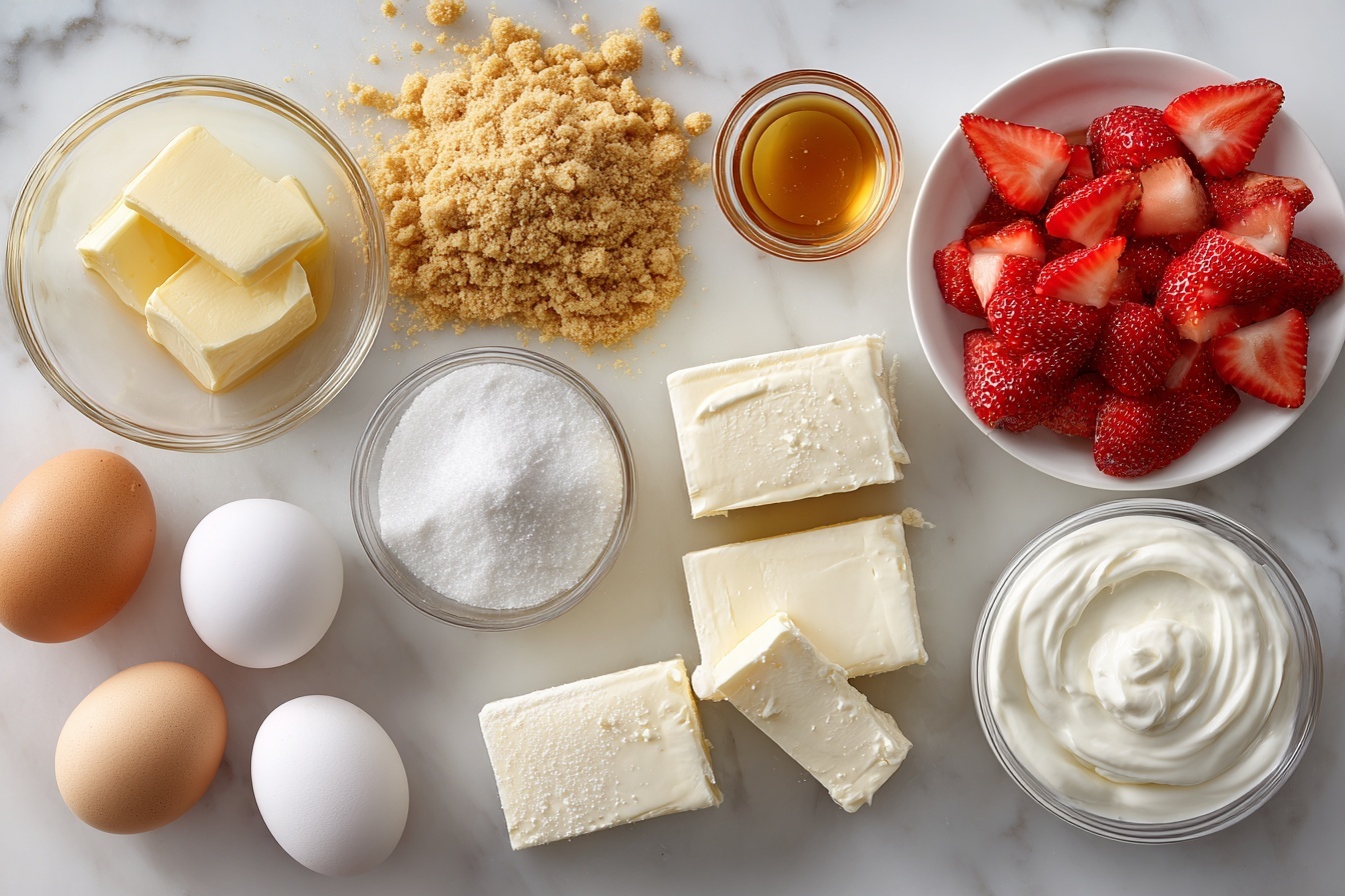 Strawberry Lemon Cheesecake with Graham Cracker Crust Recipe 4 Strawberry Lemon Cheesecake with Graham Cracker Crust Recipe - Recipe Image