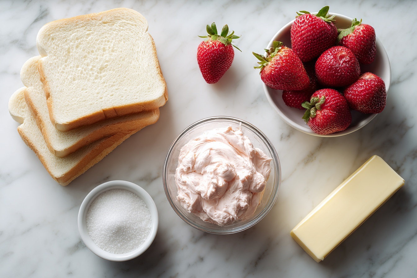 Strawberry Tea Sandwiches Recipe 4 Strawberry Tea Sandwiches Recipe - Recipe Image