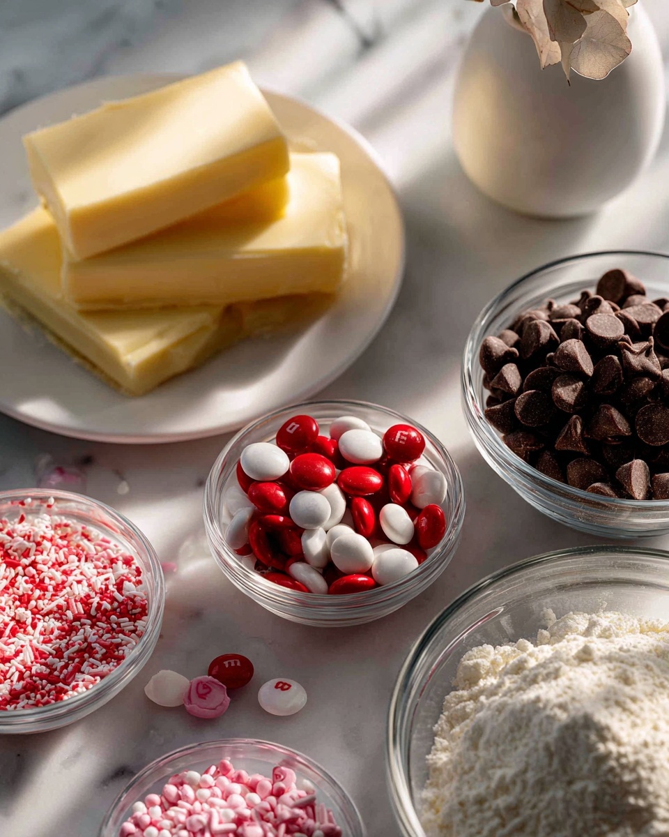 Valentine Sprinkle M&M cookies Recipe - Recipe Image