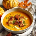 Creamy Sweet Potato Soup with Spiced Croutons Recipe