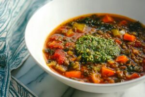 Family Dinner Lentil & Farro Soup Recipe