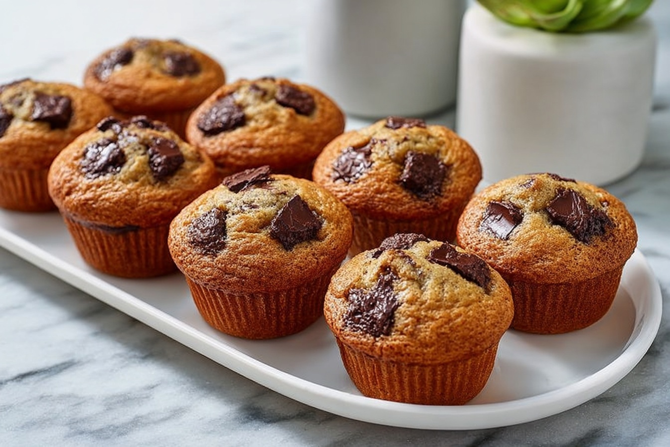 Sprouted Wheat Banana & Dark Chocolate Chunk Muffins Recipe
