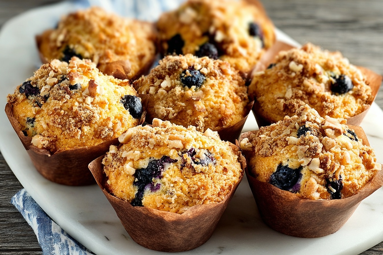 Healthier Whole Grain Blueberry Muffins Recipe