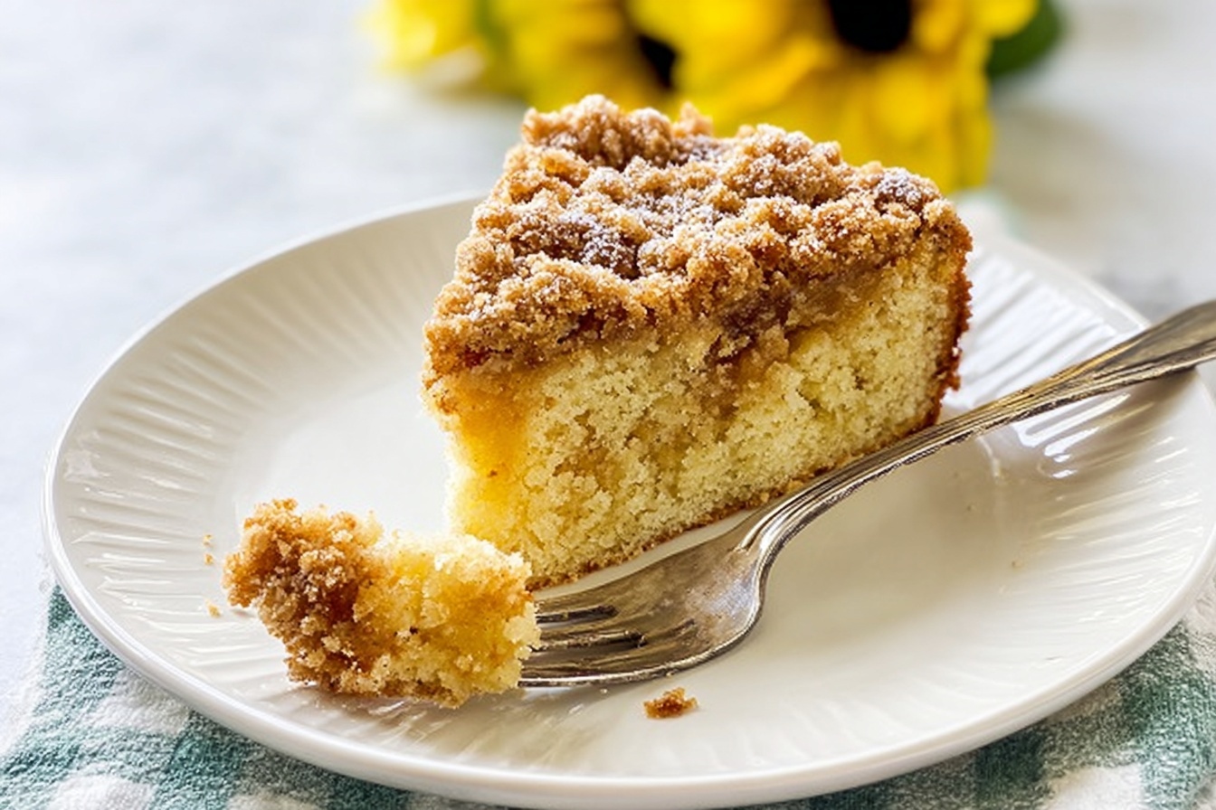 Summer Peach Cake With Streusel Topping Recipe - Recipe Image