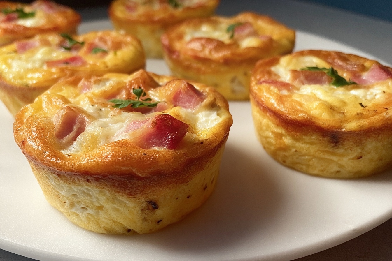 Crustless Mini Quiches Lorraine & Goat Cheese with Onions and Tomatoes Recipe