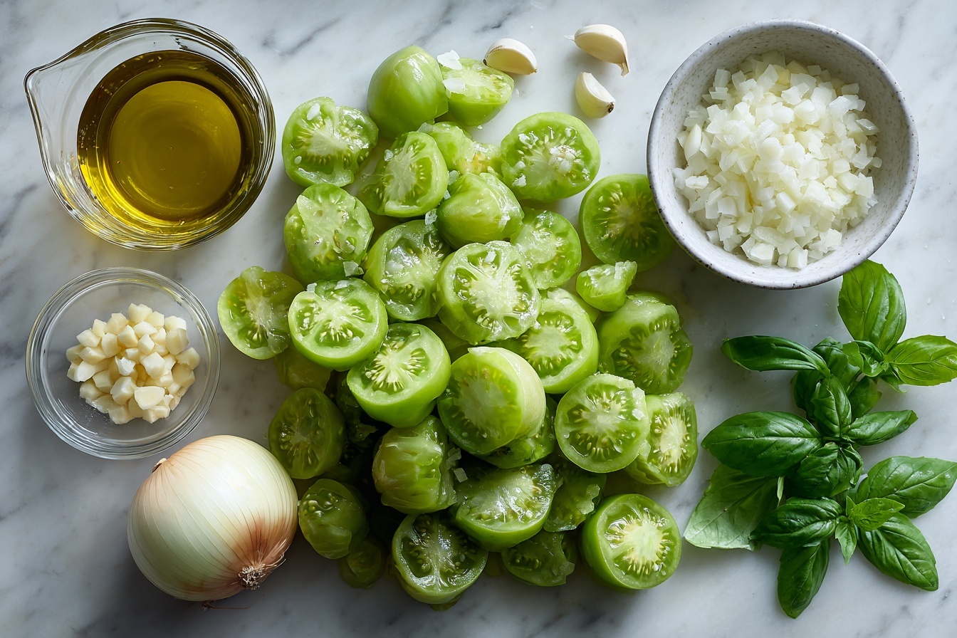 End of Harvest Roasted Green Tomato Pasta Sauce Recipe - Recipe Image