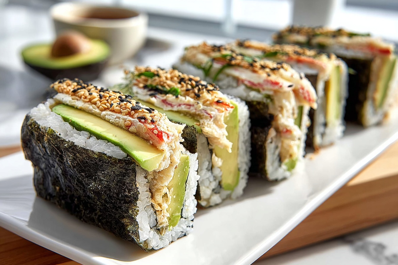 California Roll Rice Paper Sushi Sandwich (Onigirazu) Recipe