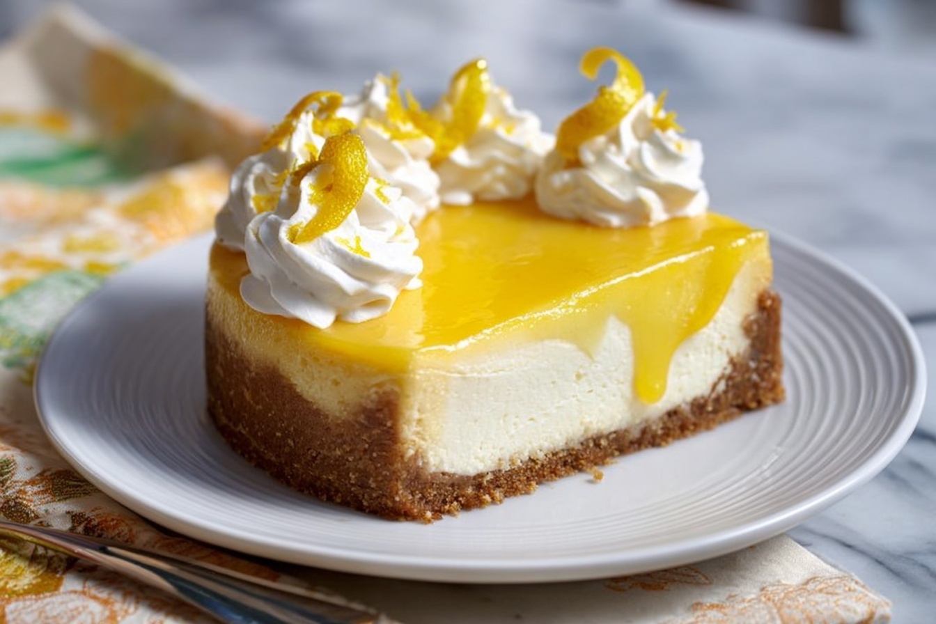 Limoncello Cheesecake with Lemon Curd Topping Recipe