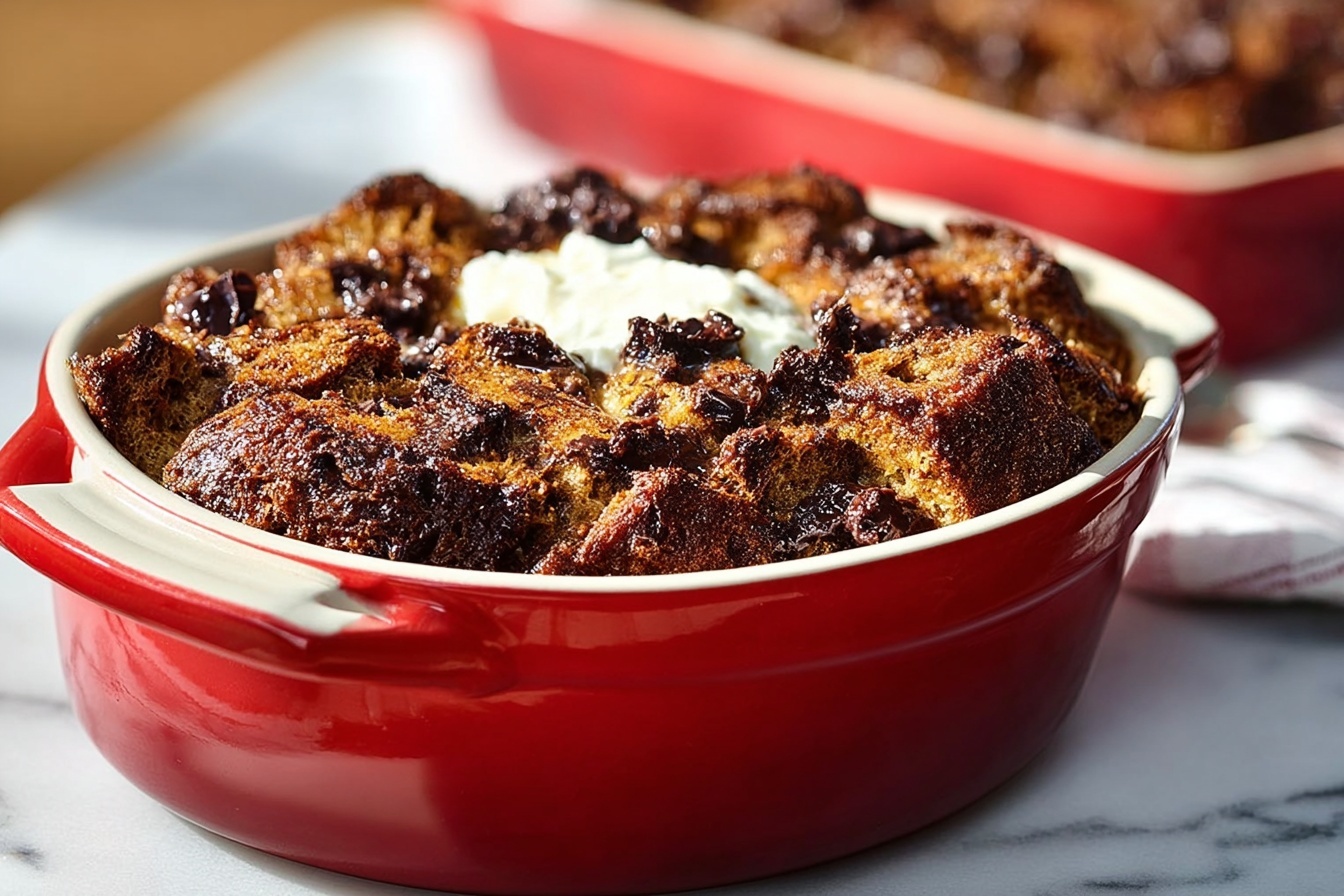Chocolate Coffee Bread Pudding Recipe