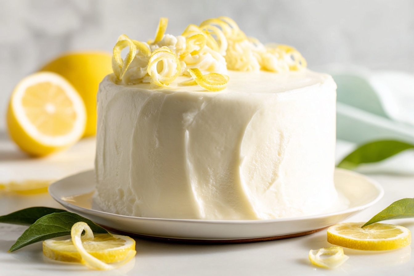 Lemon Cake with Lemon Curd and Fluffy Lemon Frosting Recipe