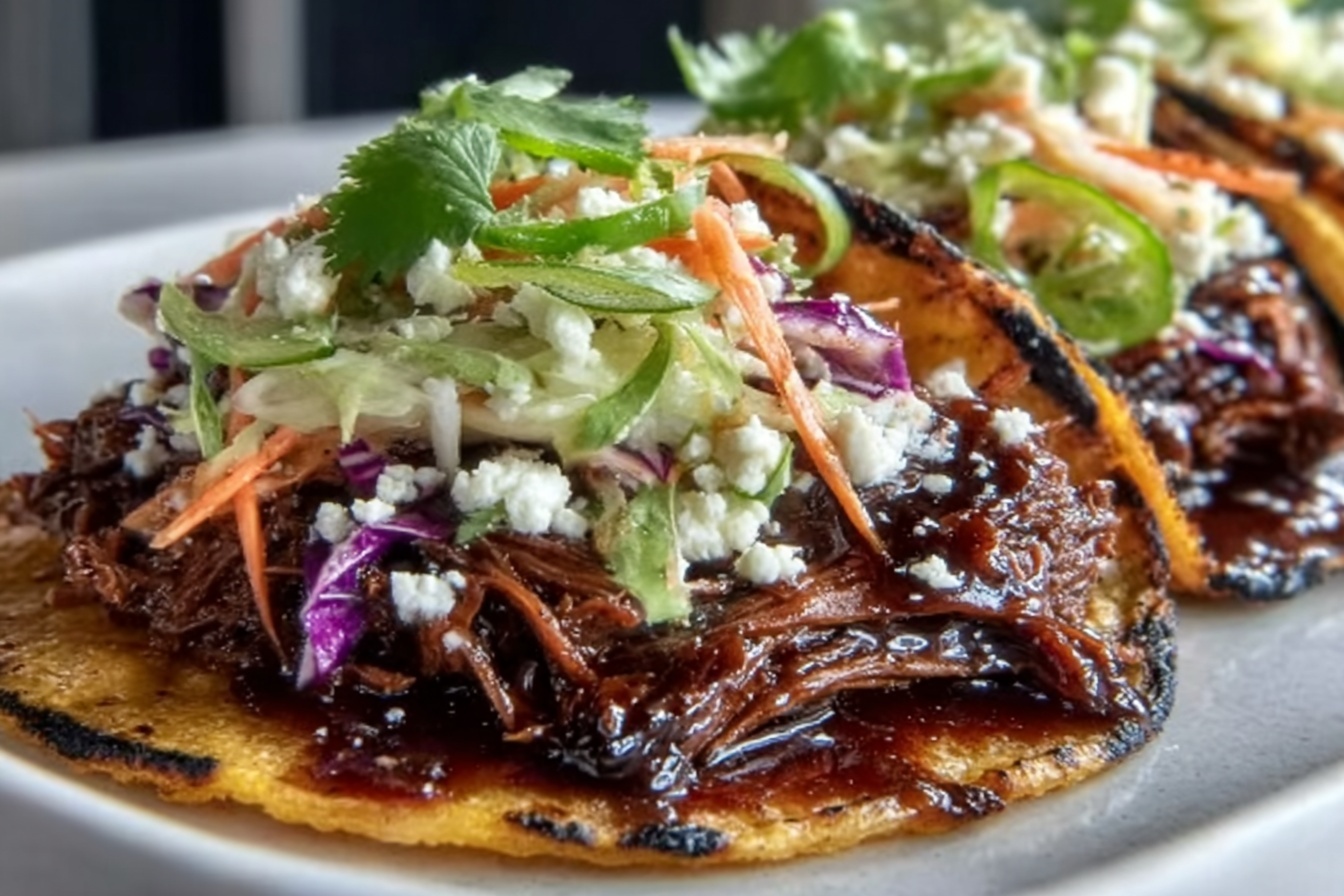 Flavorful Korean Beef Tacos with Gochujang Slaw in Crockpot Recipe