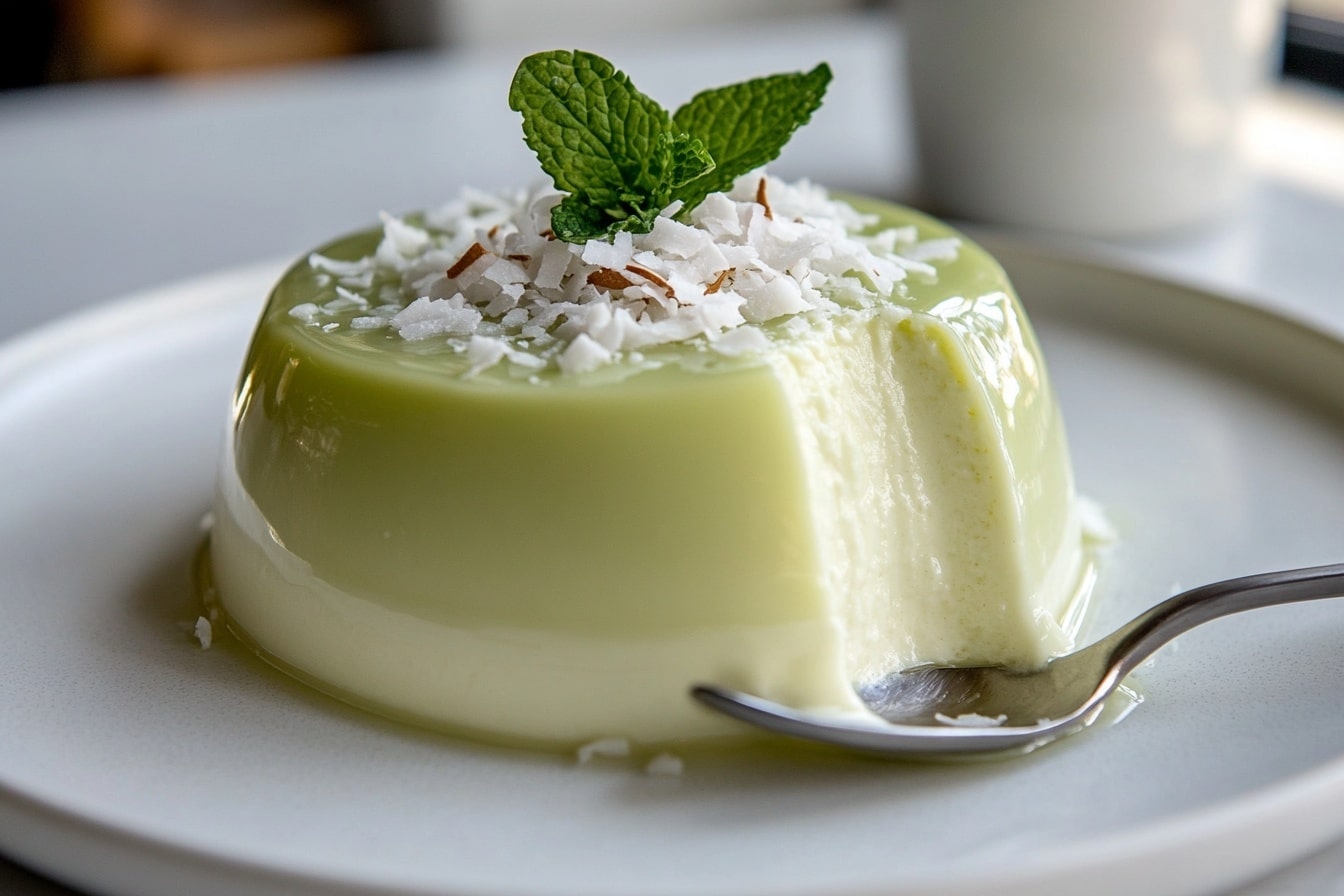 Delightfully Creamy Pandan Coconut Panna Cotta Recipe