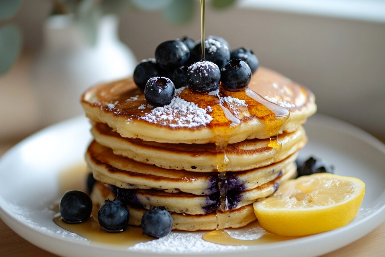 Blueberry Lemon Ricotta Pancakes Recipe 5 Blueberry Lemon Ricotta Pancakes Recipe - Recipe Image