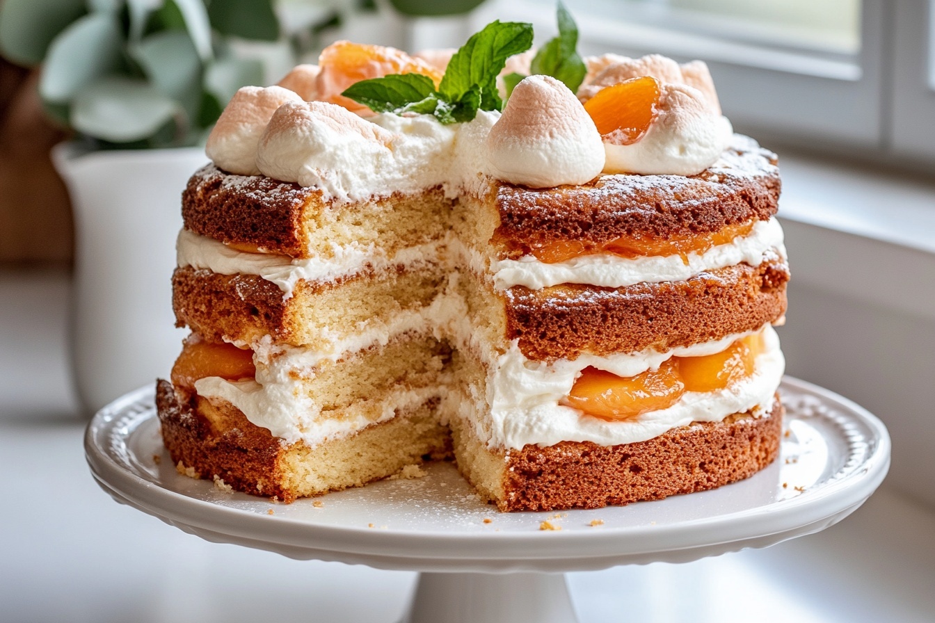 Russian Peach Cake Recipe (video) Recipe 5 Russian Peach Cake Recipe (video) Recipe - Recipe Image
